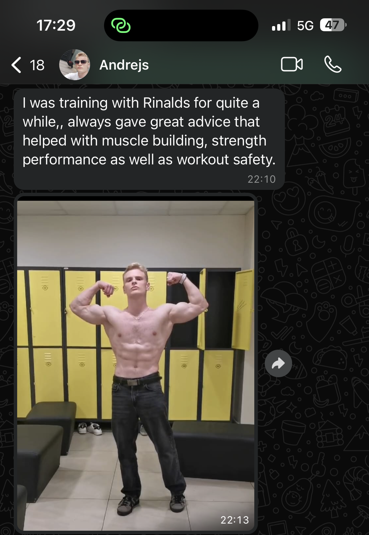 Andrejs flexing testimonial