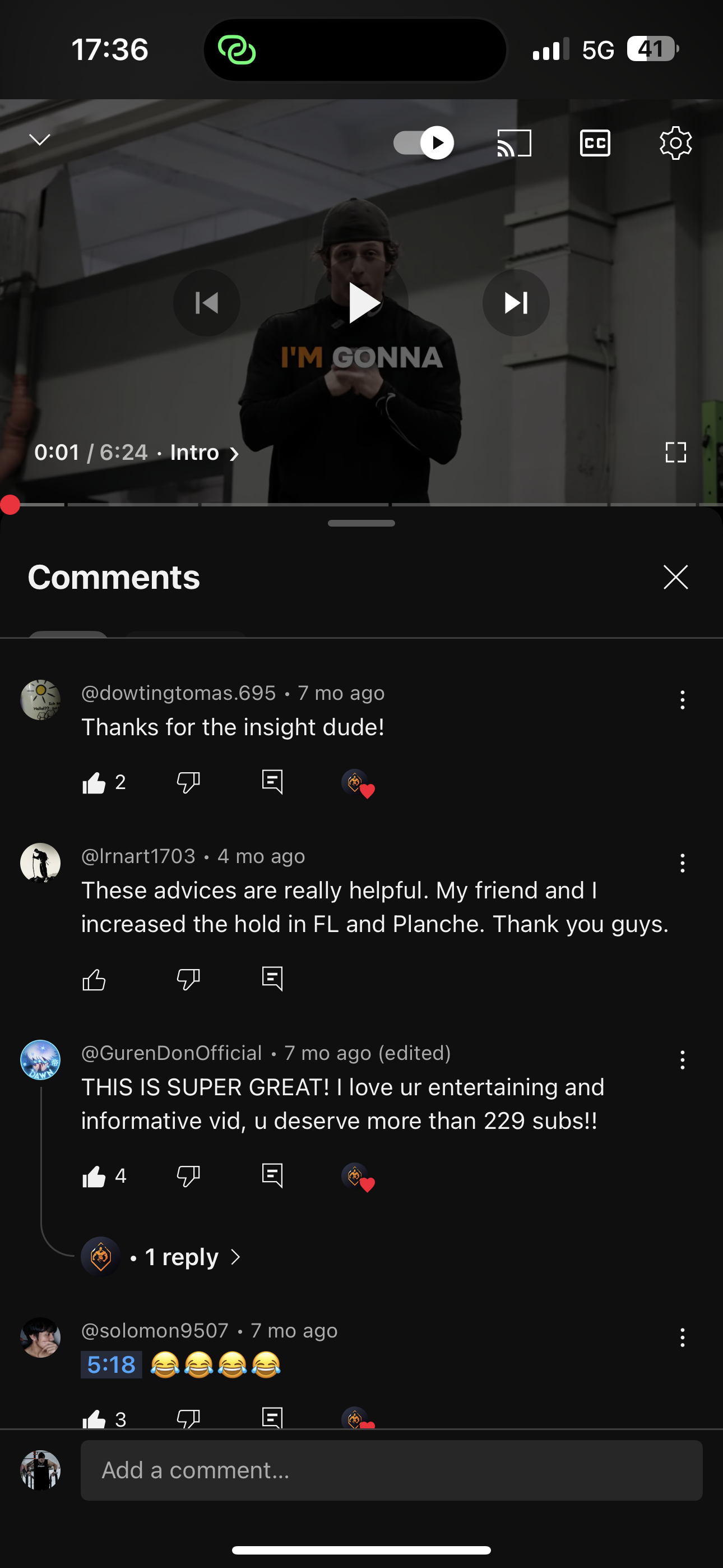 YouTube insight testimonial